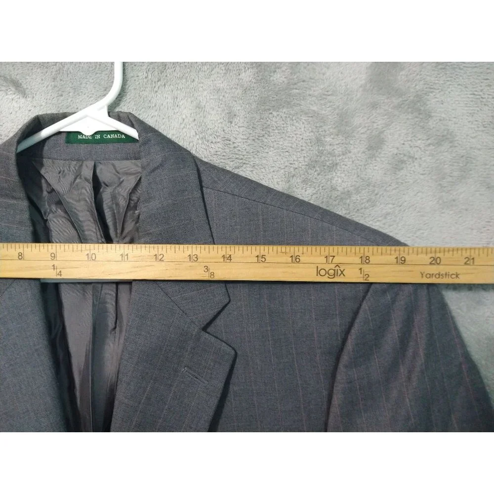 Ralph Lauren Blazer Men 42R Gray Pinstripe Wool Cashmere Blend Sport Coat Jacket